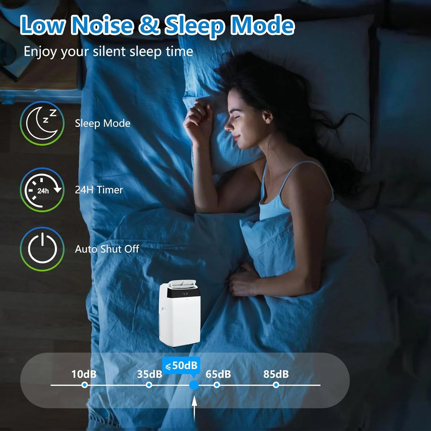 Adoolla 3in1 Portable Air Conditioner With Dehumidifier And Remote