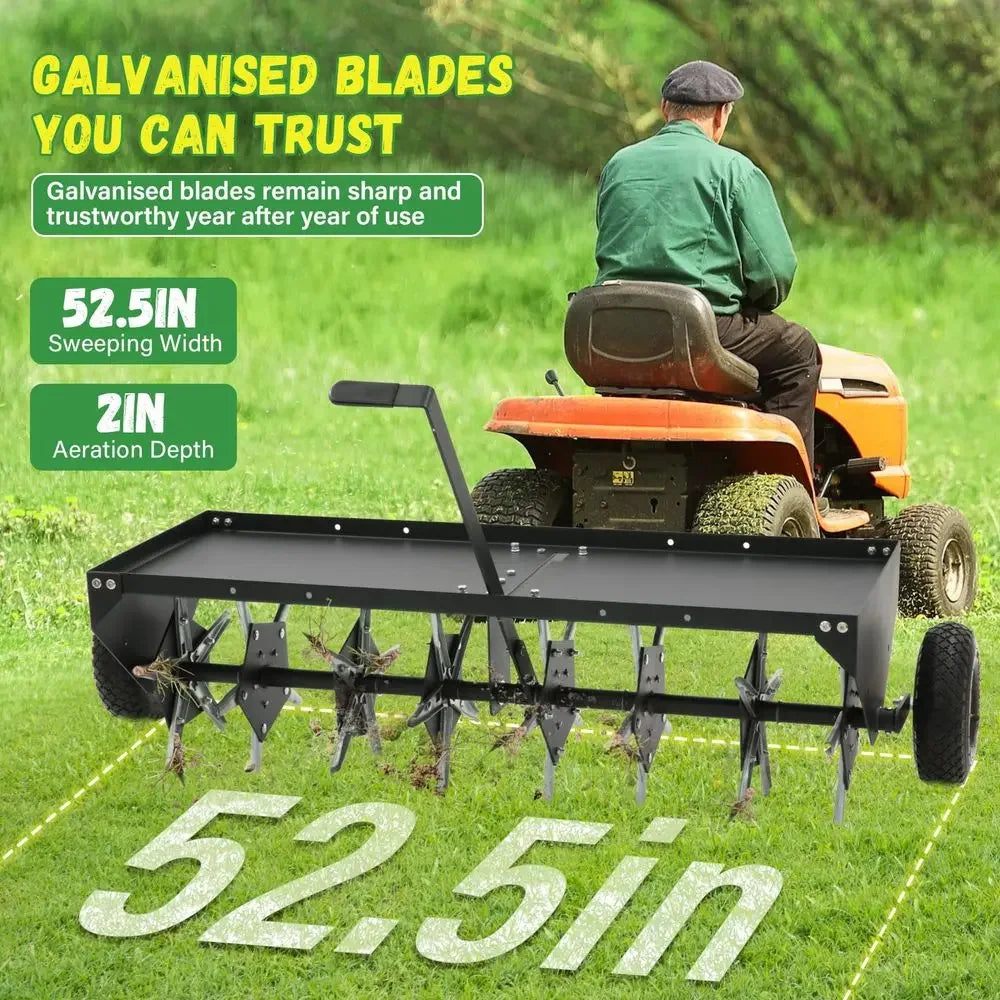 XMSJ Tow Behind Lawn Aerator With Universal Hitch 40 Tines