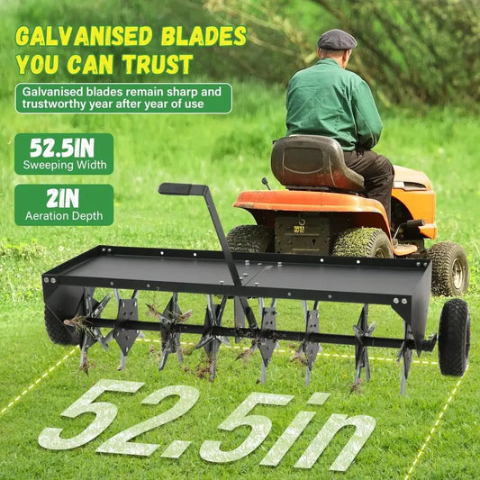 XMSJ Tow Behind Lawn Aerator With Universal Hitch 40 Tines