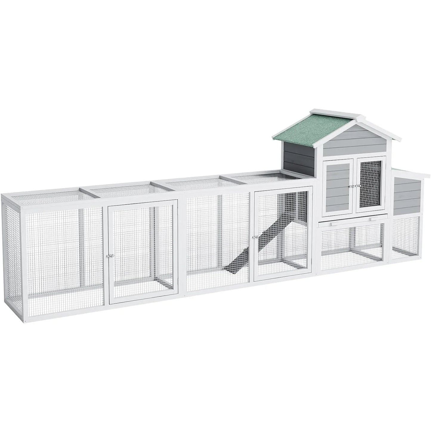 HiMISS Weatherproof Wooden Chicken Coop With Run For Chickens Ducks Rabbits