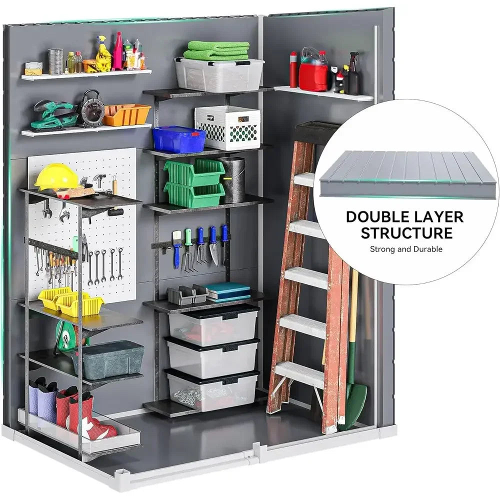 Outdoor Resin Storage Shed With Floor Waterproof Lockable