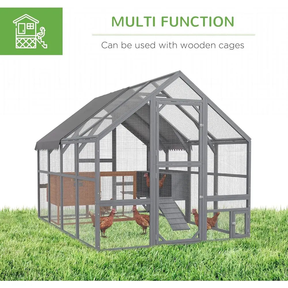 Wooden Chicken Coop Run With Waterproof UV Cover And Walkthrough