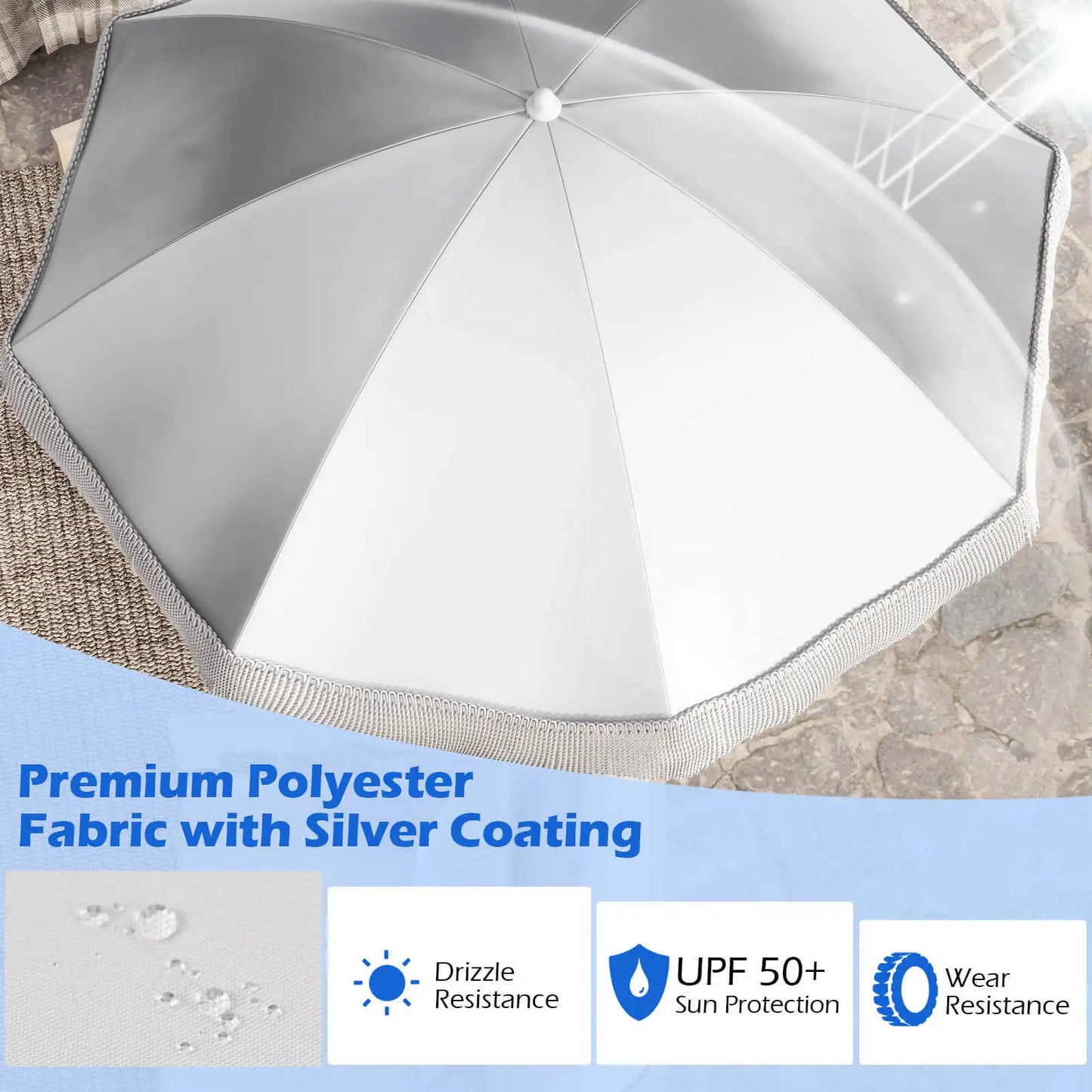 HOMASIS Outdoor Patio Umbrella With Push Button Tilt Carrying Bag