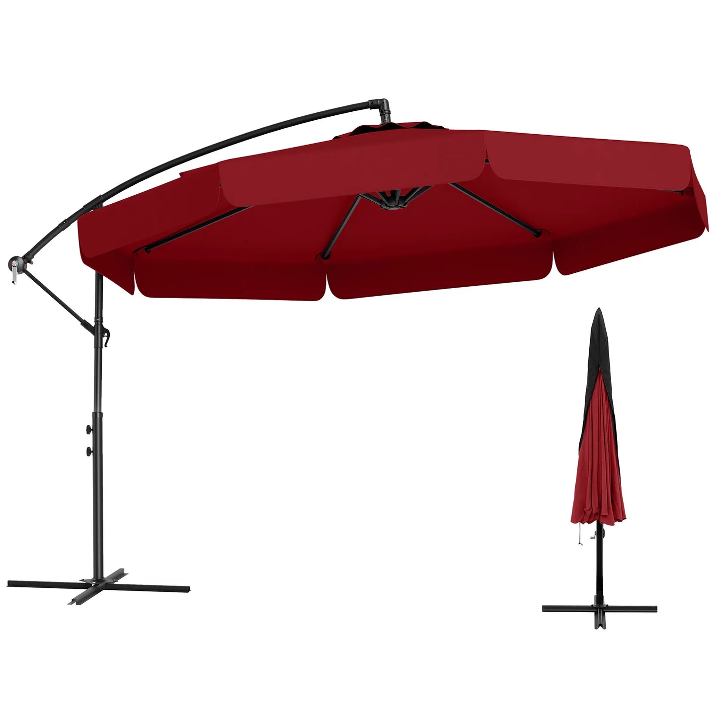 LIFEZEAL Offset Hanging Cantilever Umbrella With Cover
