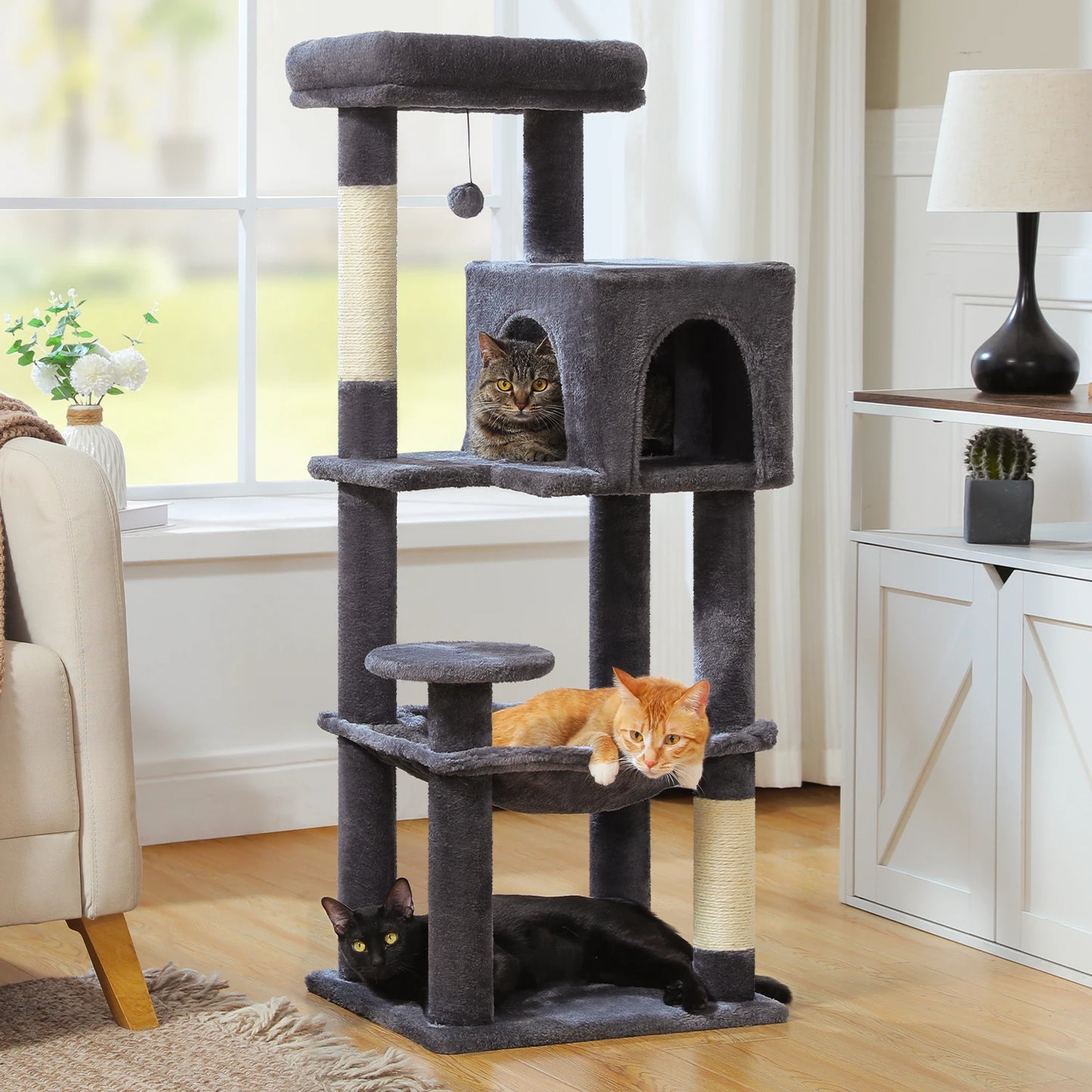 PEQULTICN Multi Level Cat Tree Tower With Condo And Hammock