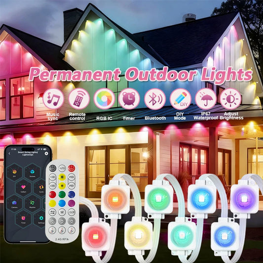 MIMIRGB 300Ft Outdoor Lights Smart Eave DIY Color Changing Music