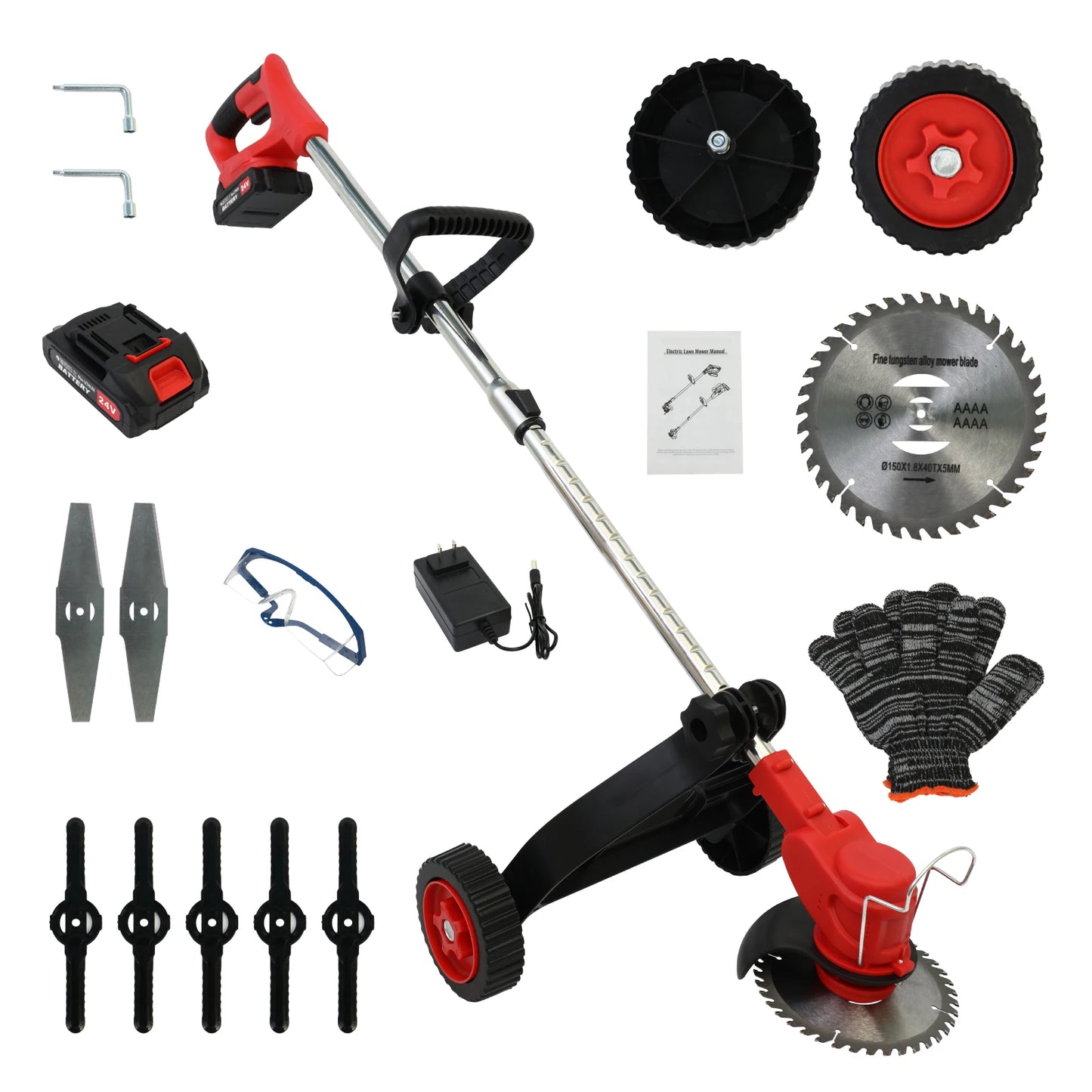 Cordless Weed Trimmer Edger 21V Lithium Battery Included