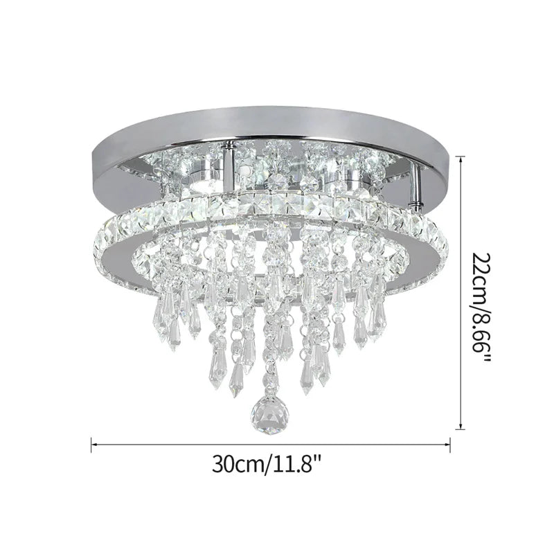 VETRULUS Crystal LED Chandelier Pendant Light With Remote Control