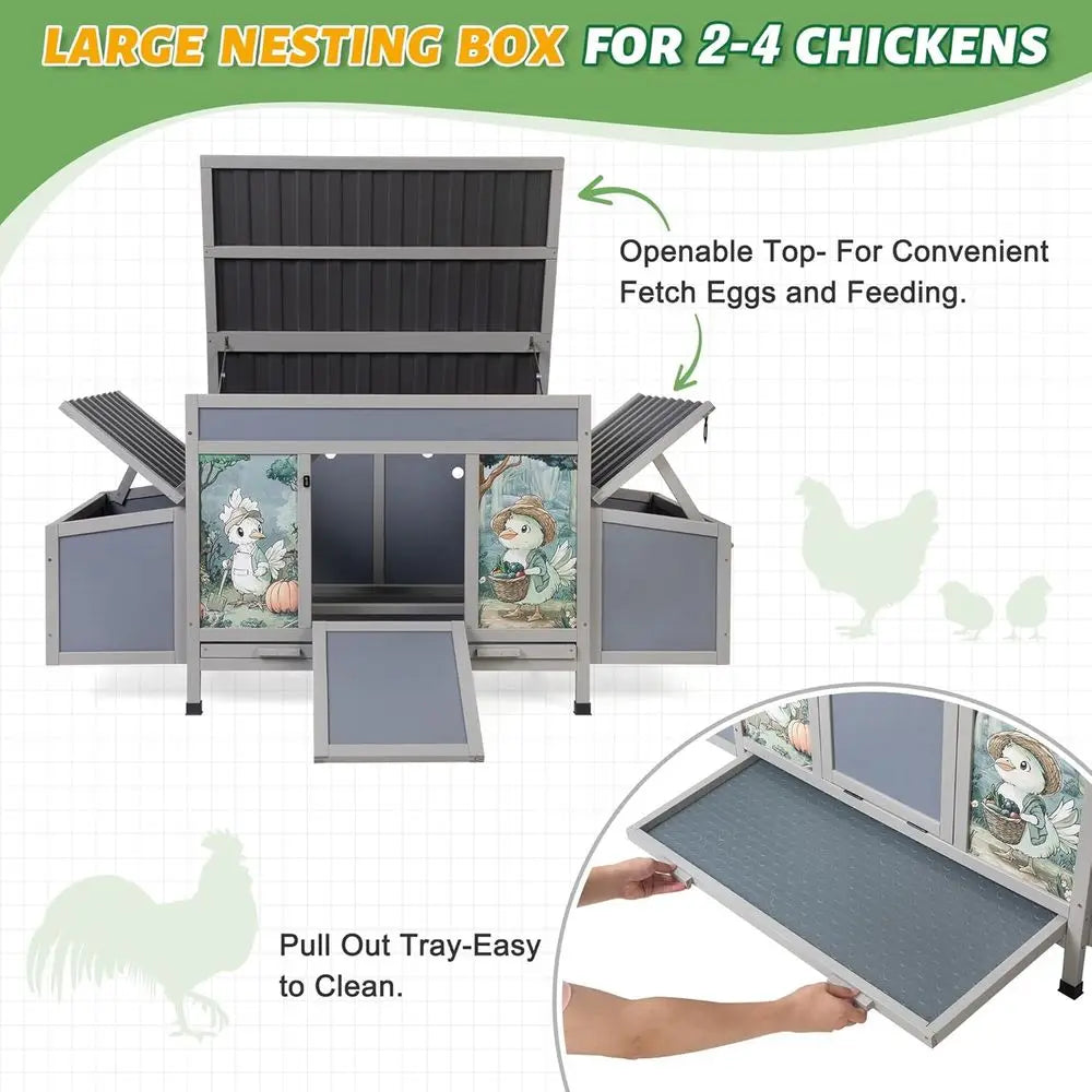 Outdoor Poultry Hutch And Hen House For Ducks And Chicks