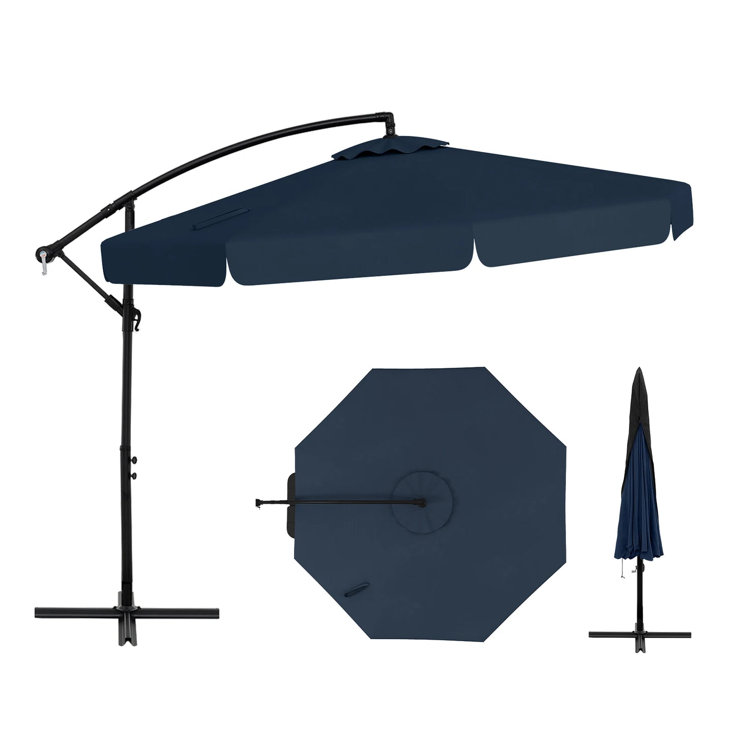 LIFEZEAL Offset Hanging Cantilever Umbrella With Cover