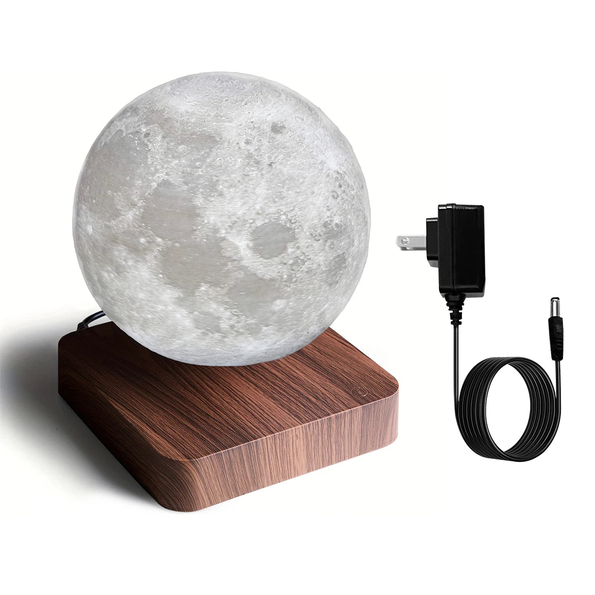 Mexllex Magnetic Floating Moon Lamp With Wooden Base And 3 Color Temp LEDs