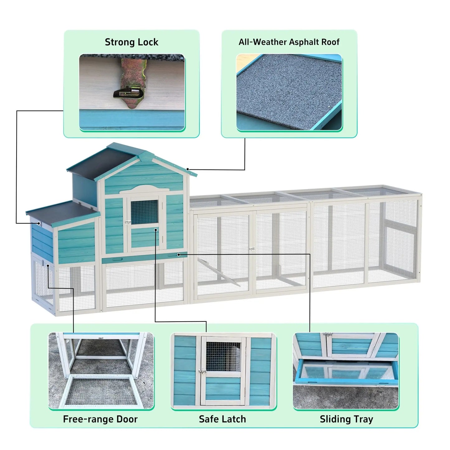 Chicken Coop Hen House With Nesting Box Free Range Door