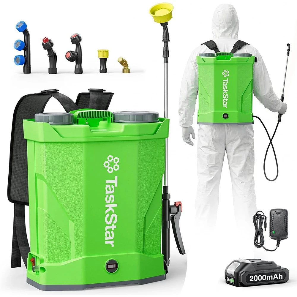 TaskStar Cordless Backpack Sprayer With Dual 2000mAh Batteries 100 PSI