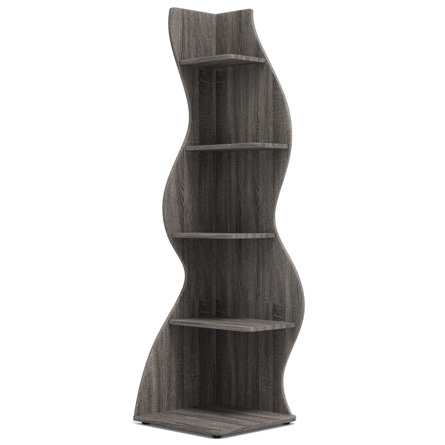 Tribesigns 5-Tier Corner Shelf Modern Wall Bookcase Plant Stand