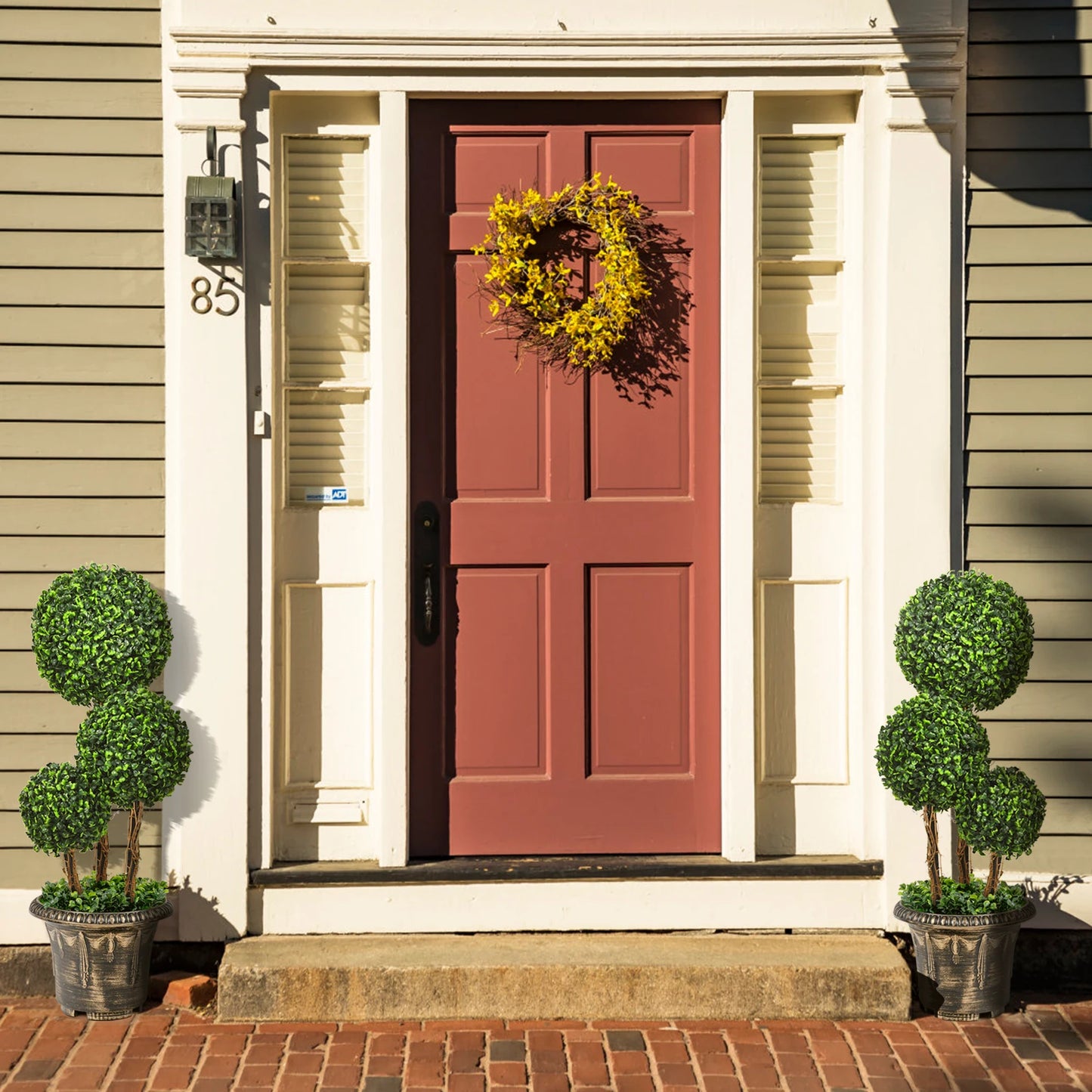 LIFEZEAL Artificial Topiary Triple Ball Tree Indoor Outdoor UV Resistant