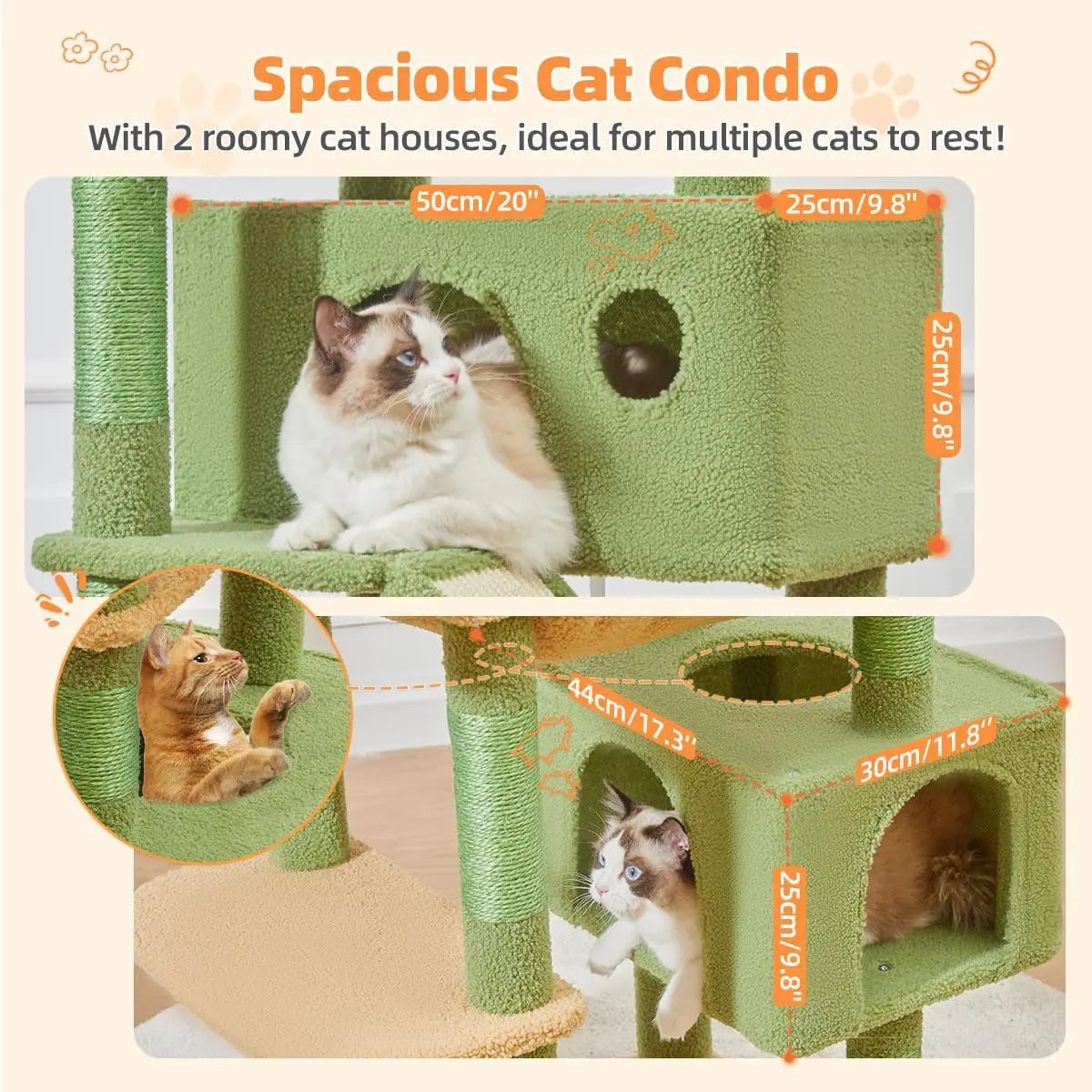 Multi Level Cat Tree With Hammock For Large Indoor Cats