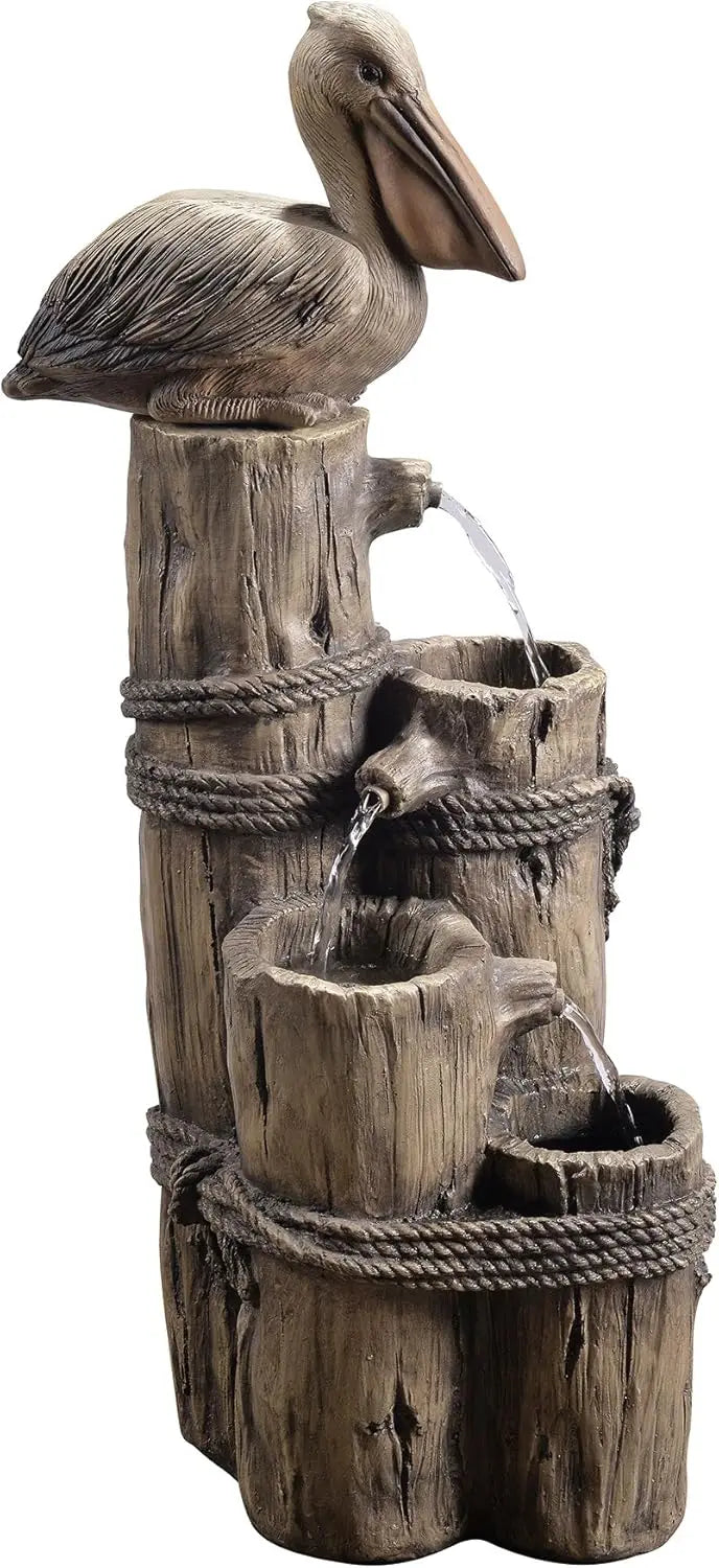 Outdoor 3-Tier Waterfall Fountain With Pump for Patio Garden