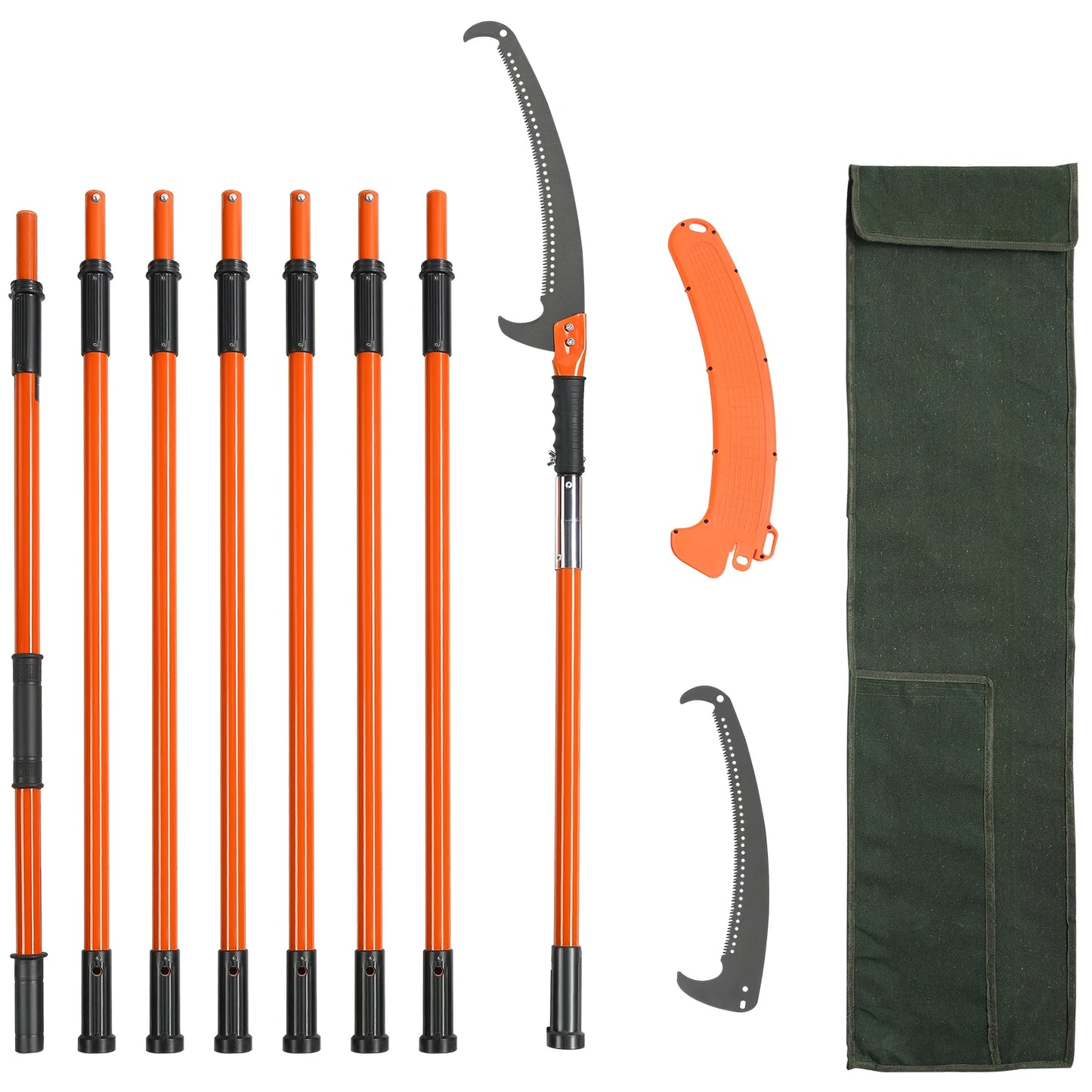 SucceBuy Manual Pole Saw Extendable Tree Pruner Sharp Blade Aluminum Handle