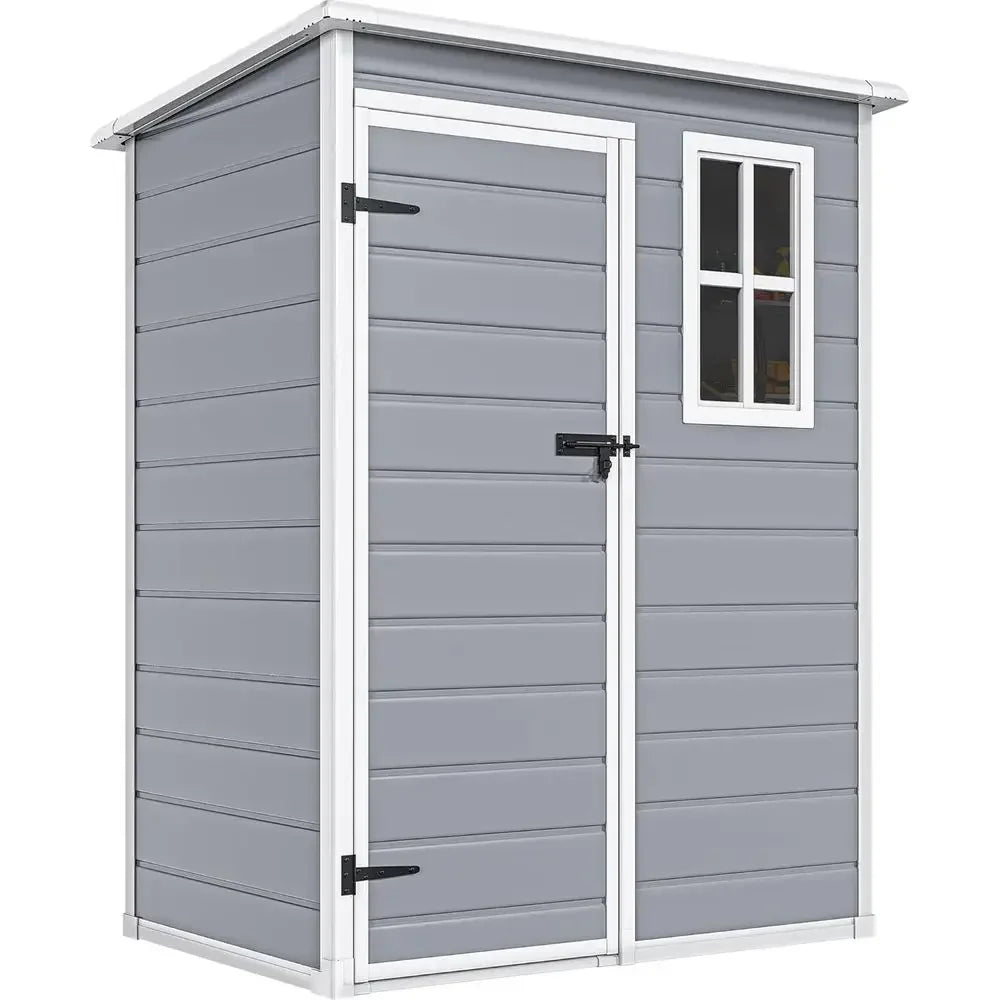 Outdoor Resin Storage Shed With Floor Waterproof Lockable