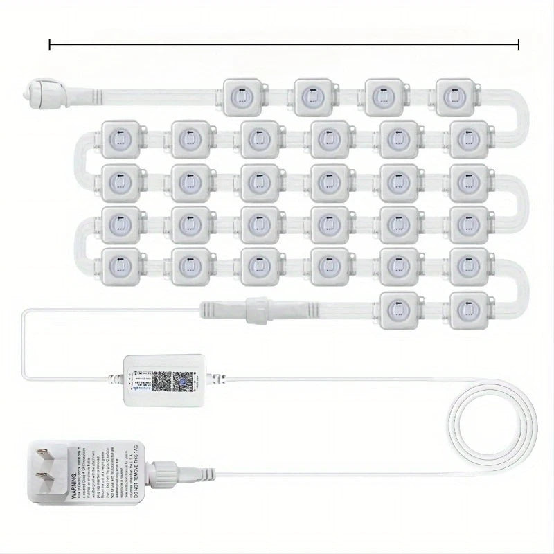 MIMIRGB Outdoor Eaves LED Light String Waterproof Bluetooth Smart DIY Modes