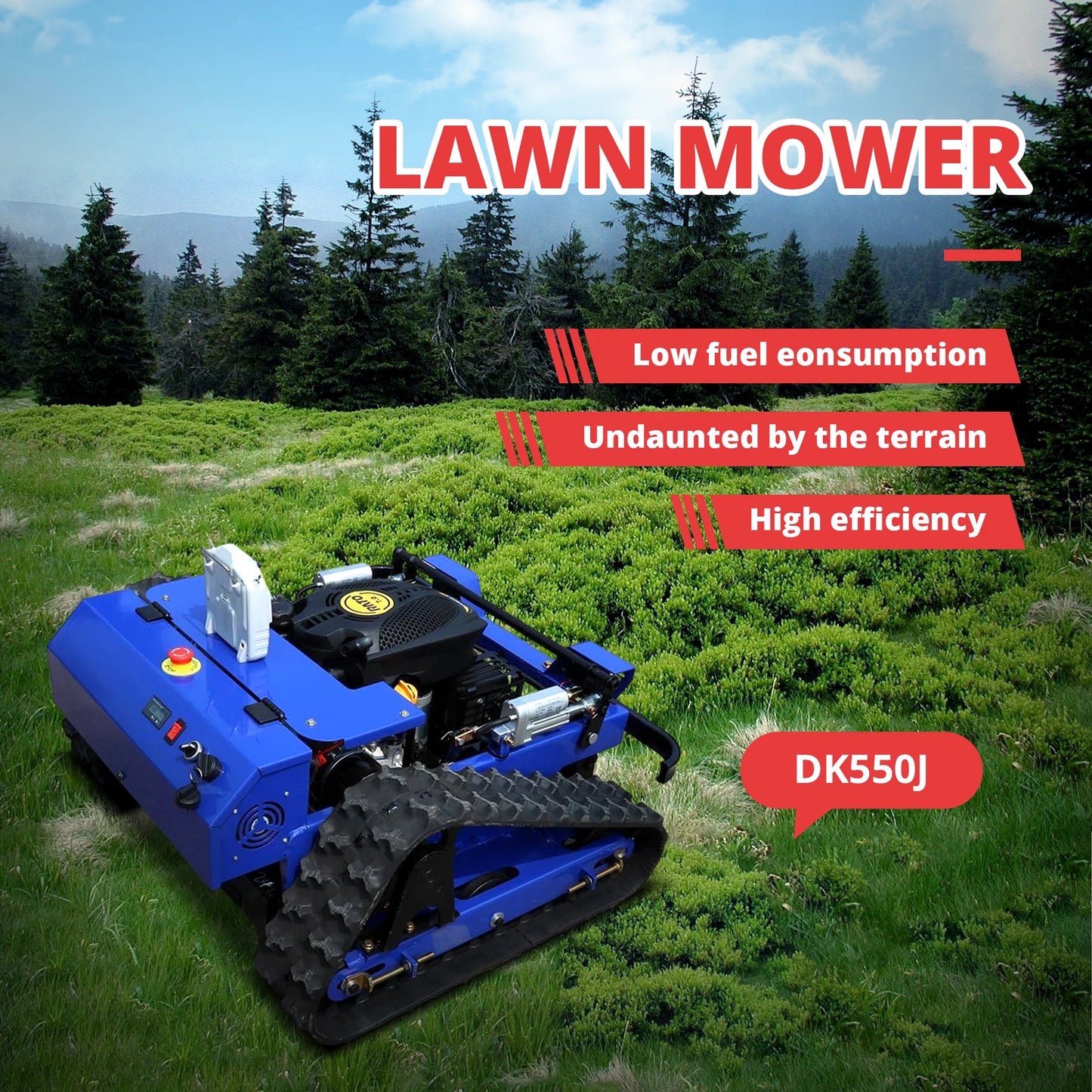R550 Smart Remote Lawn Mower Heavy Duty 170kg CE Certified
