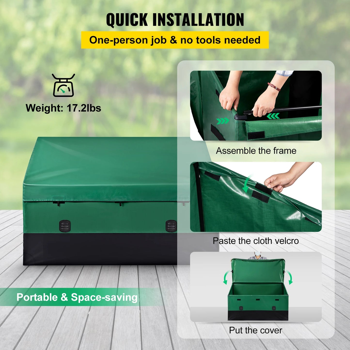 Outdoor Storage Box With Galvanized Frame And Waterproof PE Tarpaulin