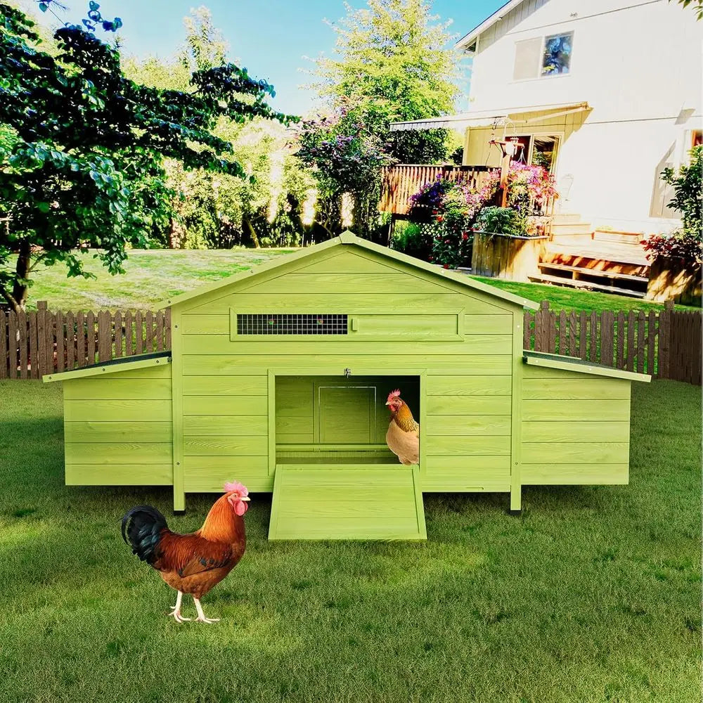 Wooden Chicken Tractor With 2 Nesting Boxes Outdoor Coop