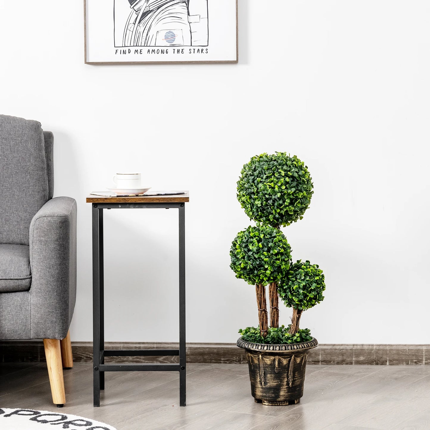 LIFEZEAL Artificial Topiary Triple Ball Tree Indoor Outdoor UV Resistant