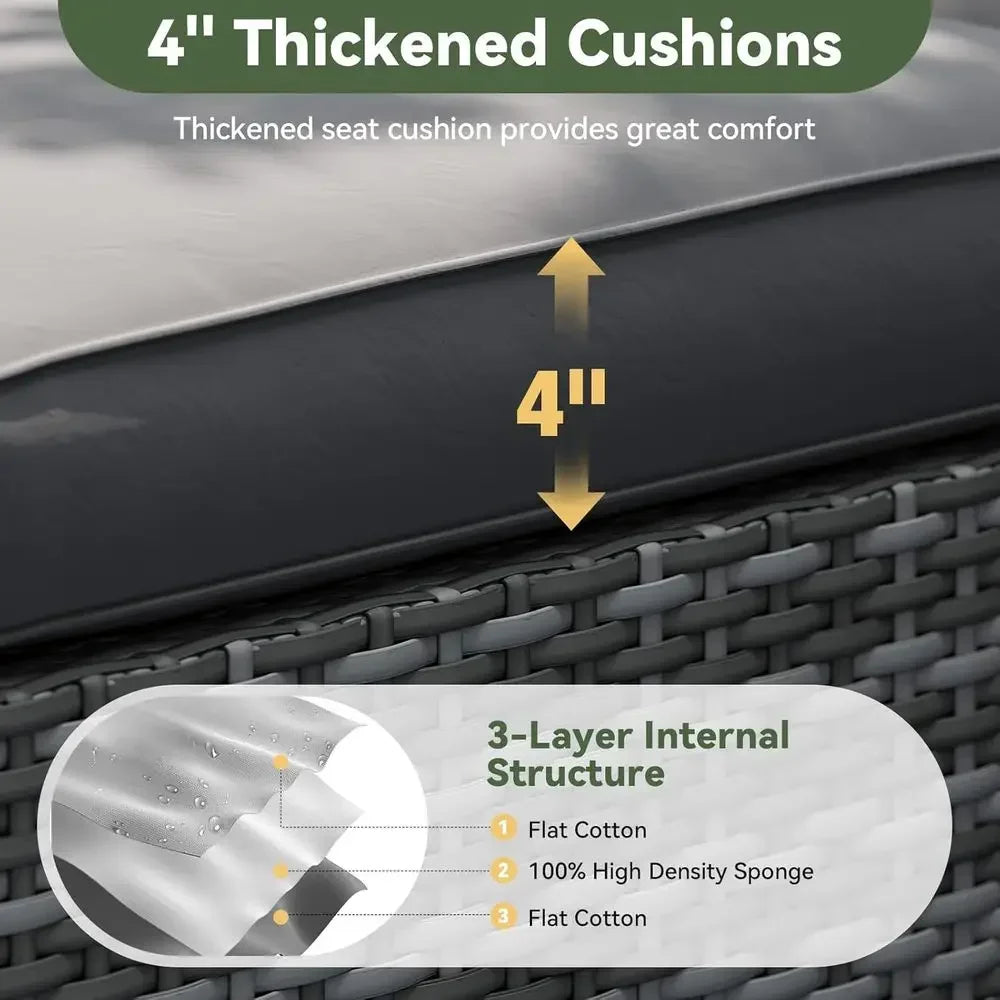 Deep Seat Outdoor Cushion Set Water Resistant For Patio Furniture