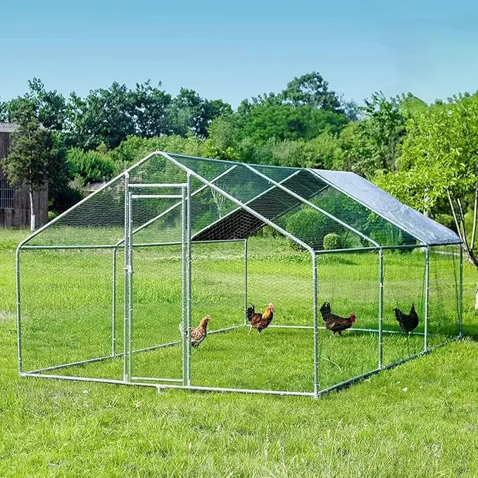 Galvanized Outdoor Chicken Coop With Run Walk In Pen