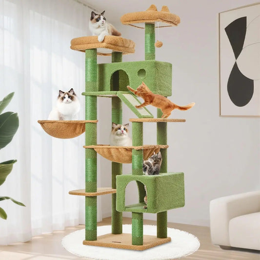 Multi Level Cat Tree With Hammock For Large Indoor Cats