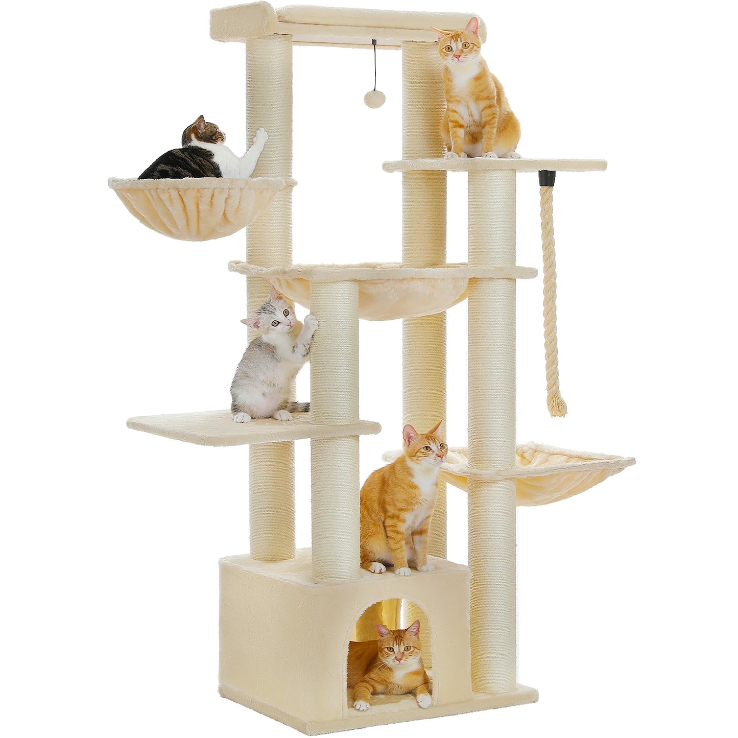 PEQULTICN Multi Level Cat Tree Scratching Posts Condo