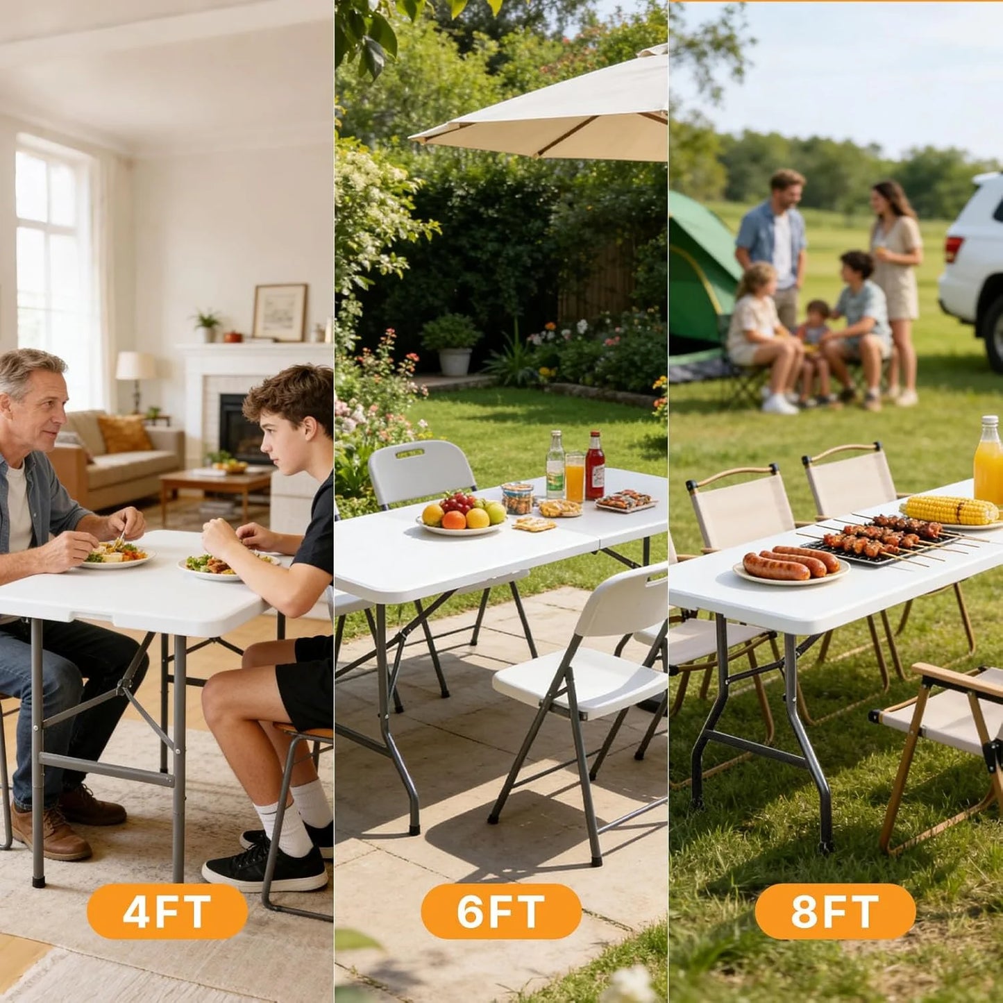 Foldable Picnic Table Portable Outdoor Camping With Carry Handle