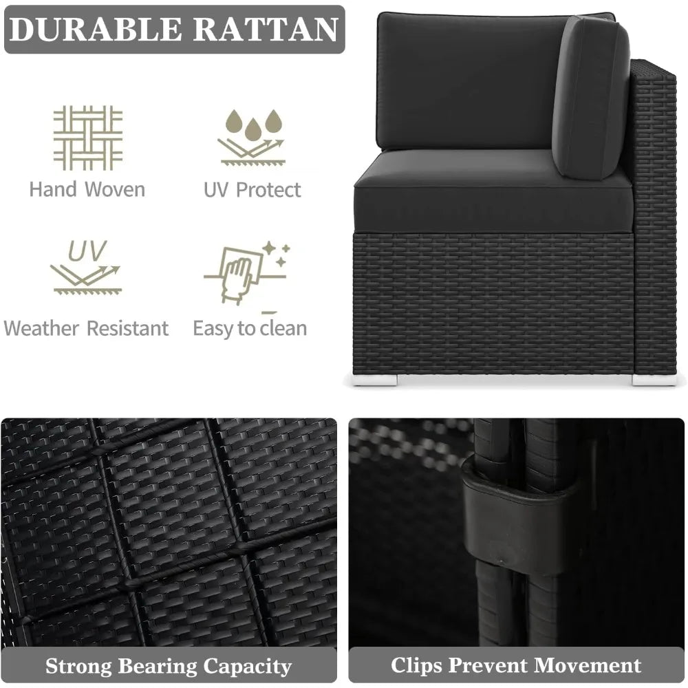 Patio Furniture Set With Fire Pit Table Outdoor Wicker Rattan