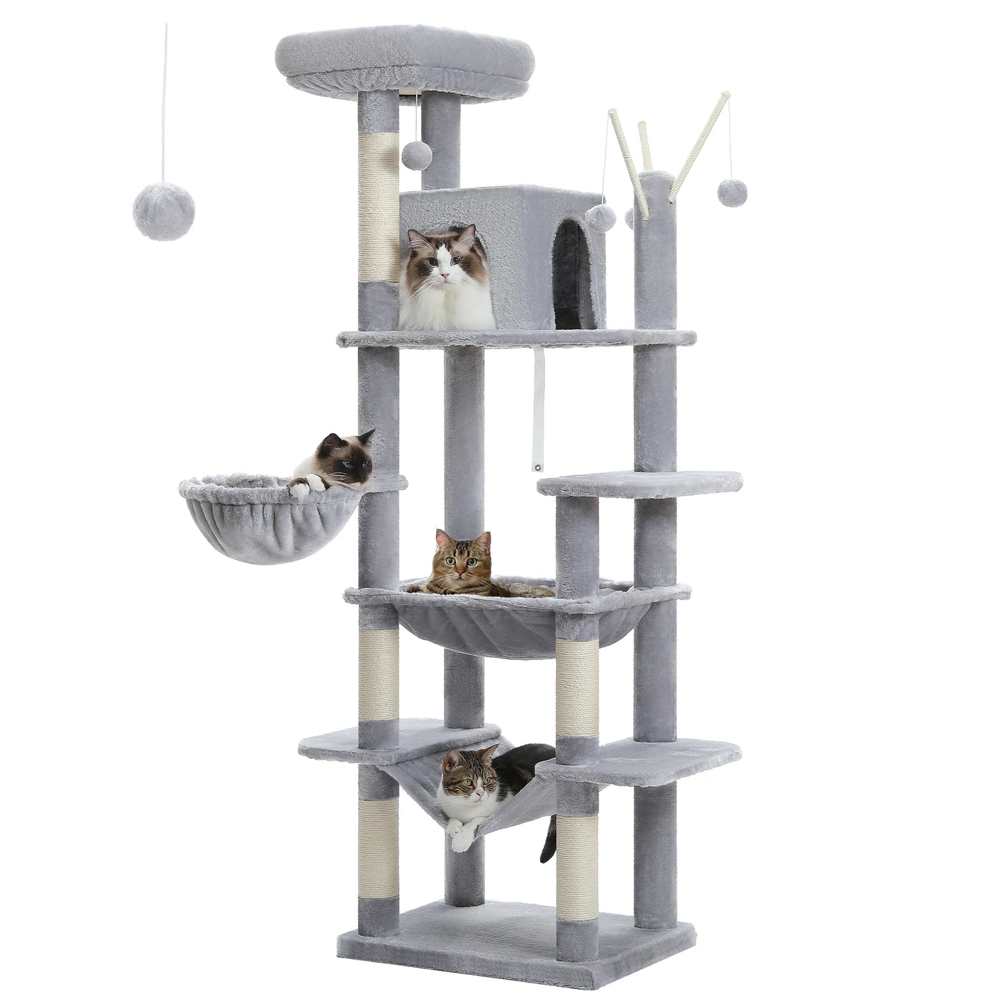 PAWZ Road Cat Tree Multi-Level Plush Condo With Scratching Posts