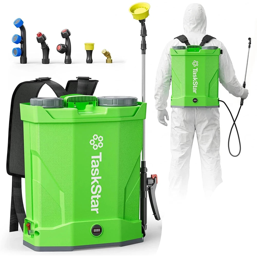 TaskStar Cordless Backpack Sprayer With Dual 2000mAh Batteries 100 PSI