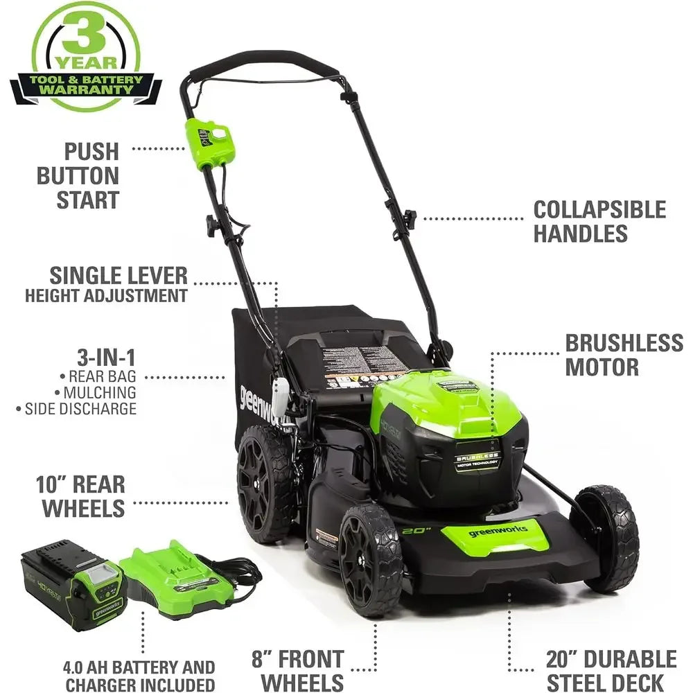 40V Cordless Lawn Mower Leaf Blower String Trimmer Combo Kit