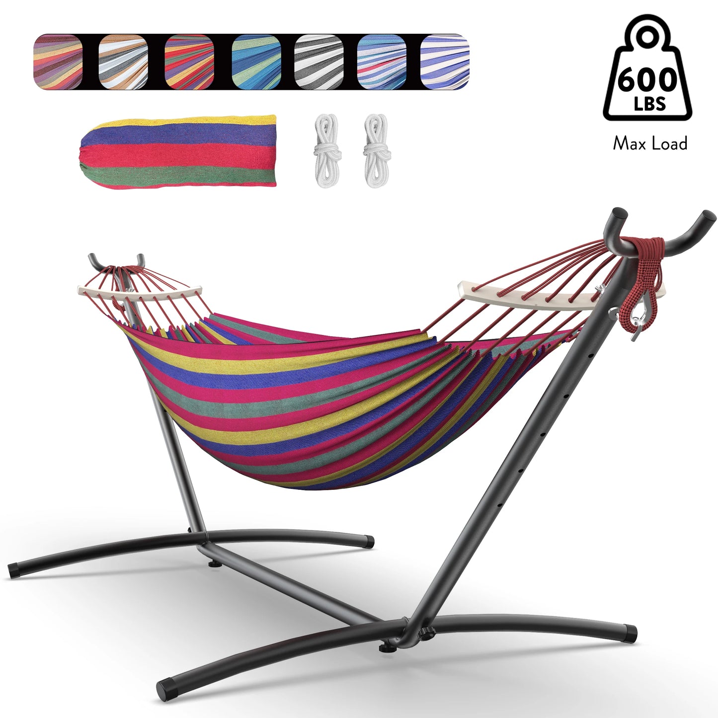 Gyroor Adjustable Stand Hammock 600lb Capacity With Storage Bag Outdoor