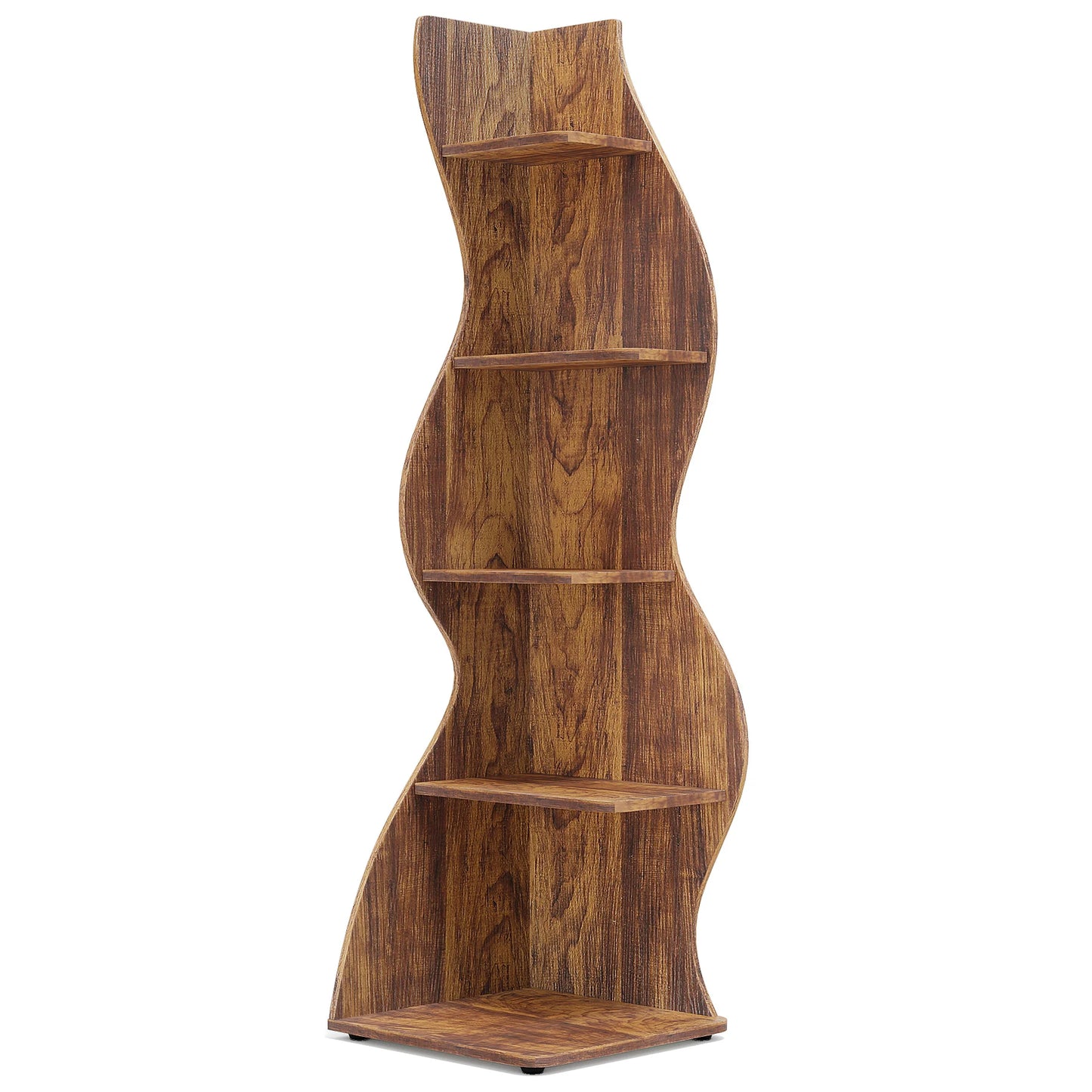 Tribesigns 5-Tier Corner Shelf Modern Wall Bookcase Plant Stand