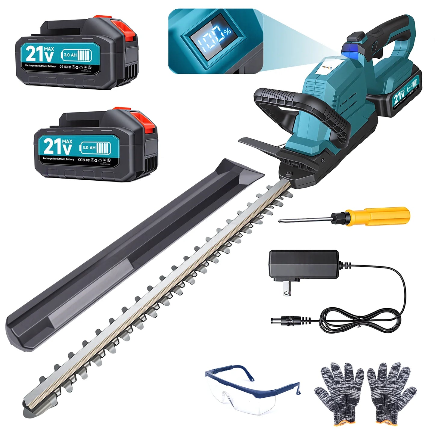 XYSD Cordless Hedge Trimmer With Battery And Rotatable Head 3000 RPM