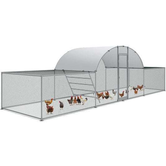 Galvanized Metal Chicken Coop With Dome Roof Walk In Pen