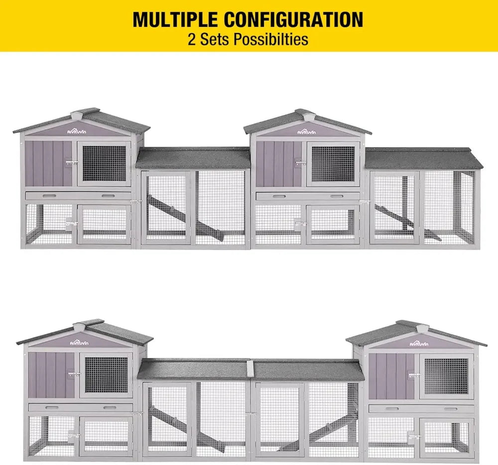 XMSJ Expandable Wooden Chicken Coop For 2 Chickens Outdoor Henhouse