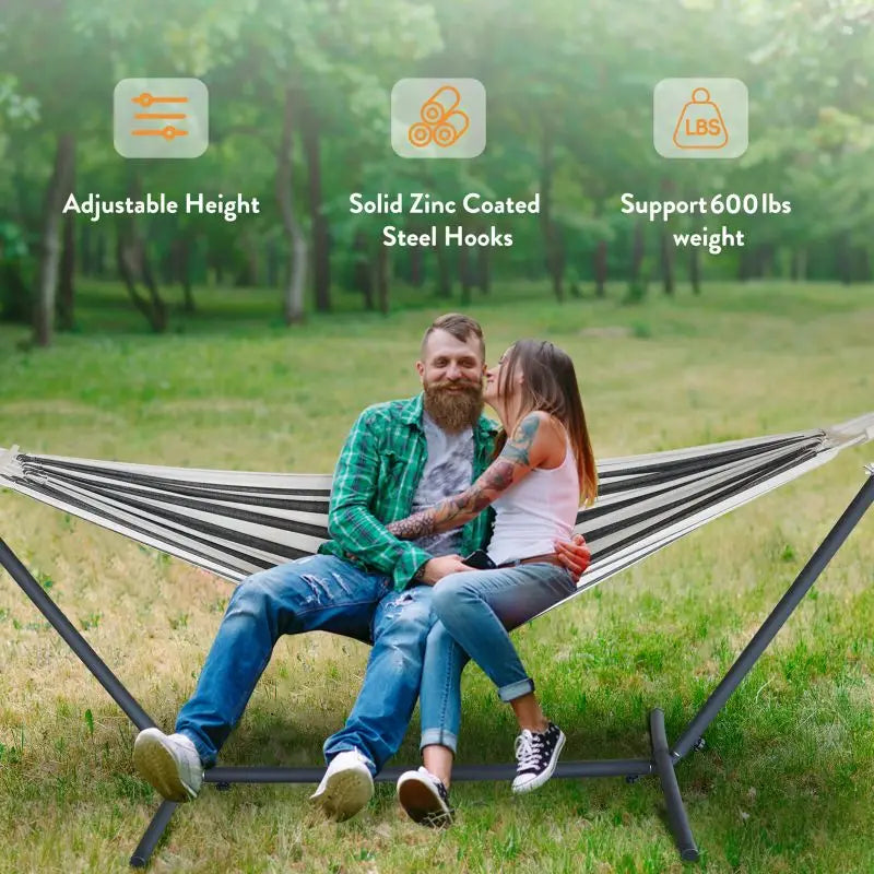 Gyroor Adjustable Stand Hammock 600lb Capacity With Storage Bag Outdoor