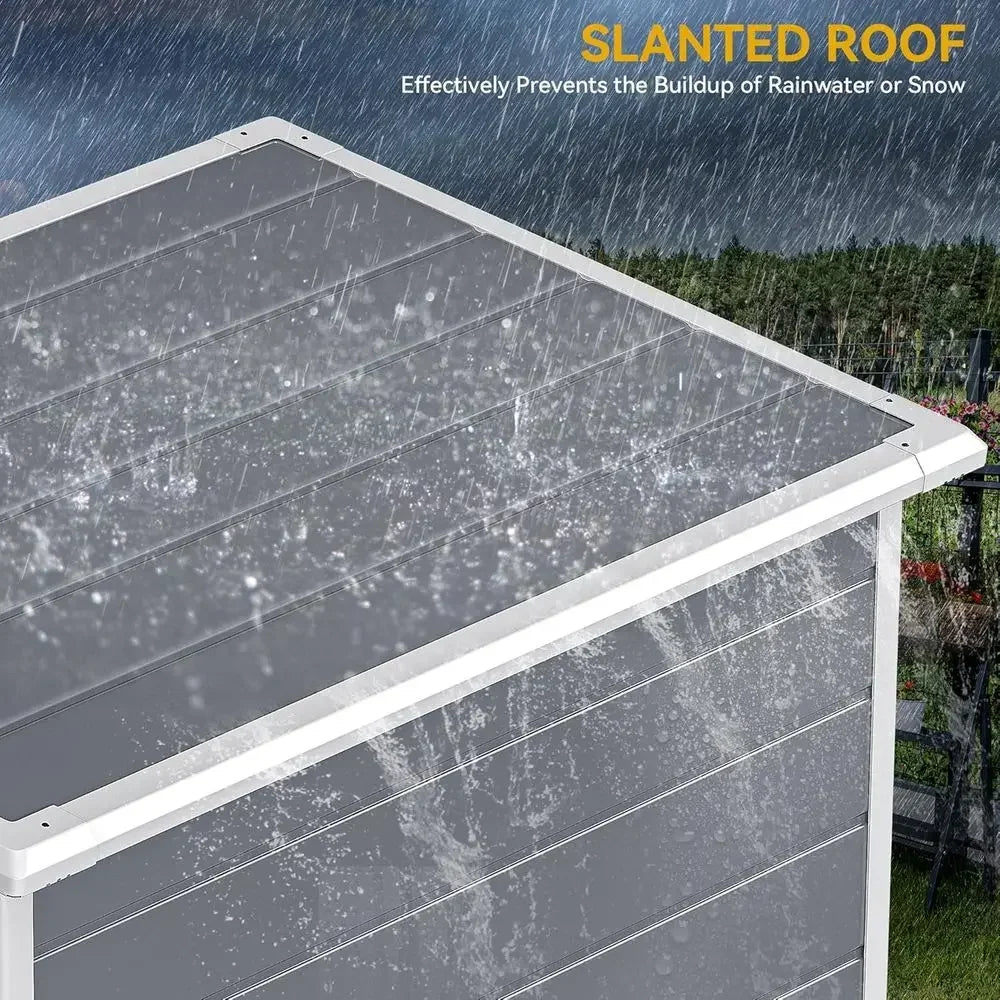 Outdoor Resin Storage Shed With Floor Waterproof Lockable