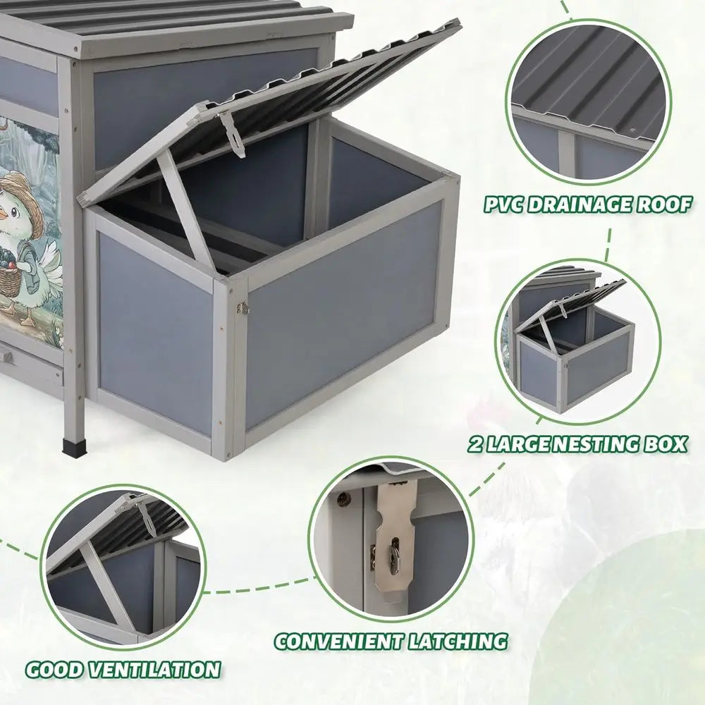 Outdoor Poultry Hutch And Hen House For Ducks And Chicks