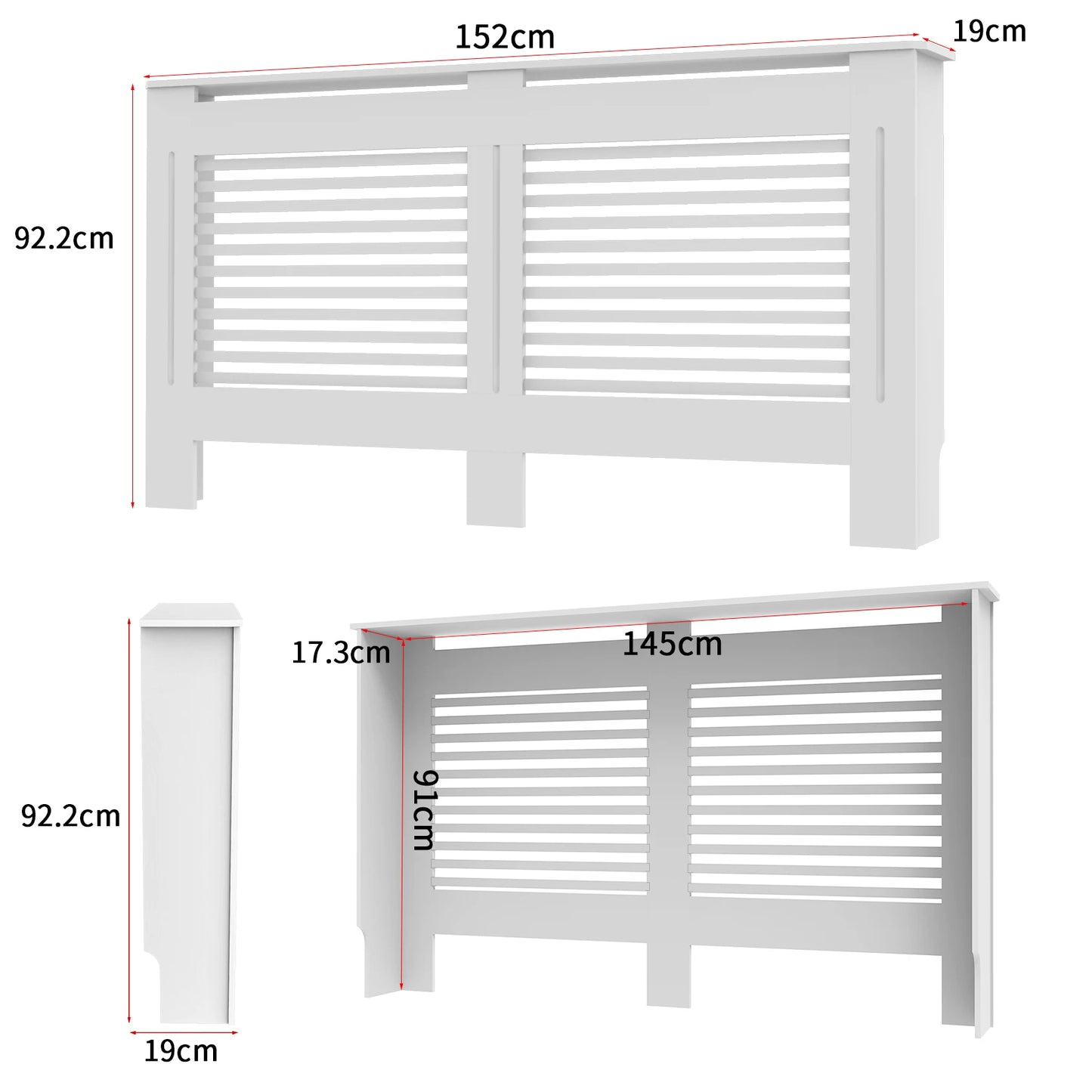 MDF Radiator Cover Cabinet With Grill Shelf For Home Use