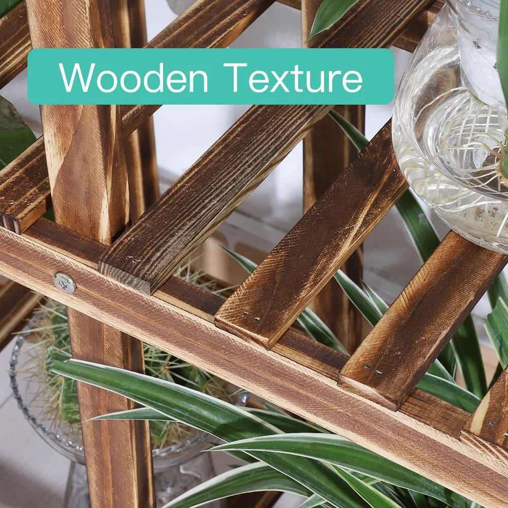Wisfor Multi-Layer Wood Plant Stand Rack With Wheels