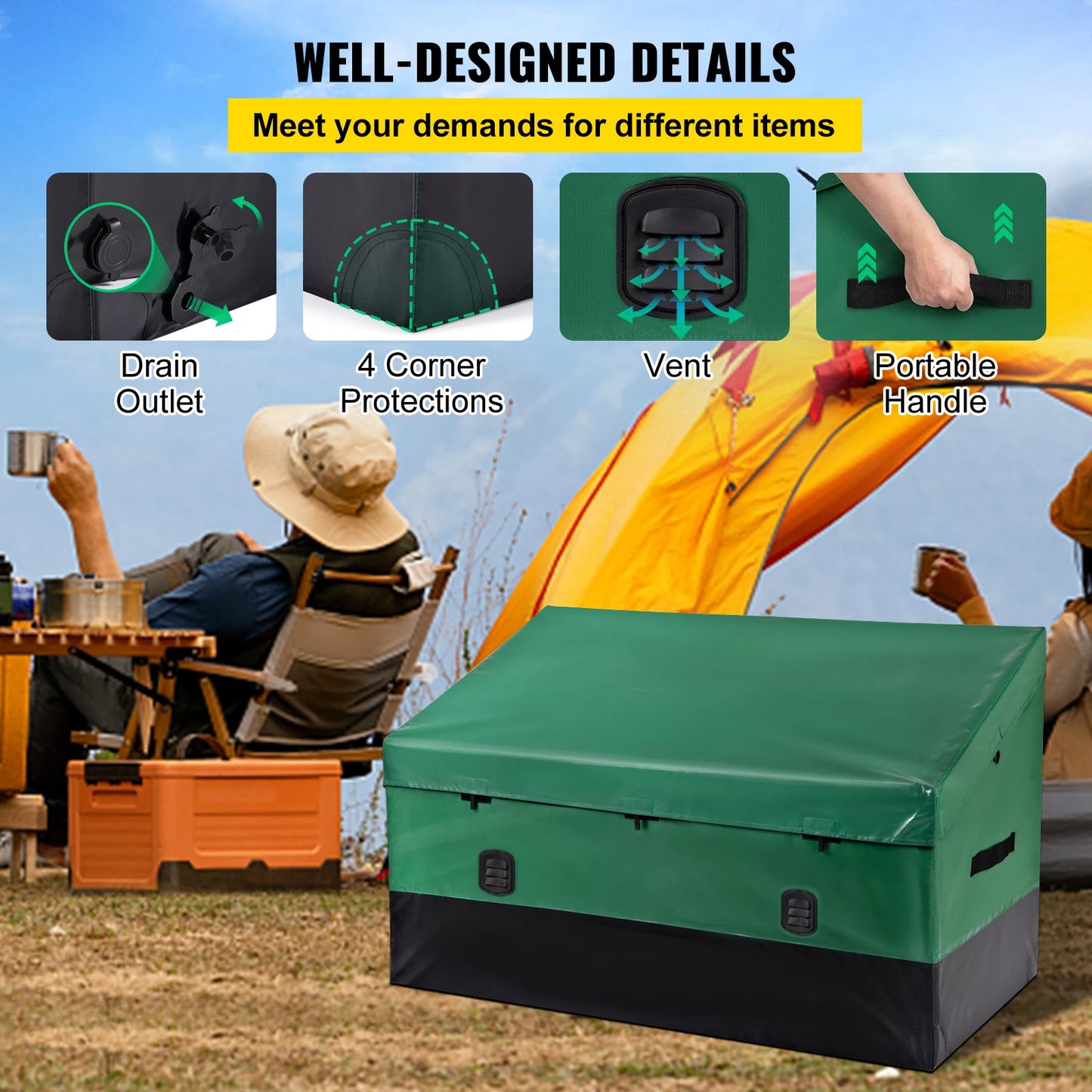 Outdoor Storage Box With Galvanized Frame And Waterproof PE Tarpaulin