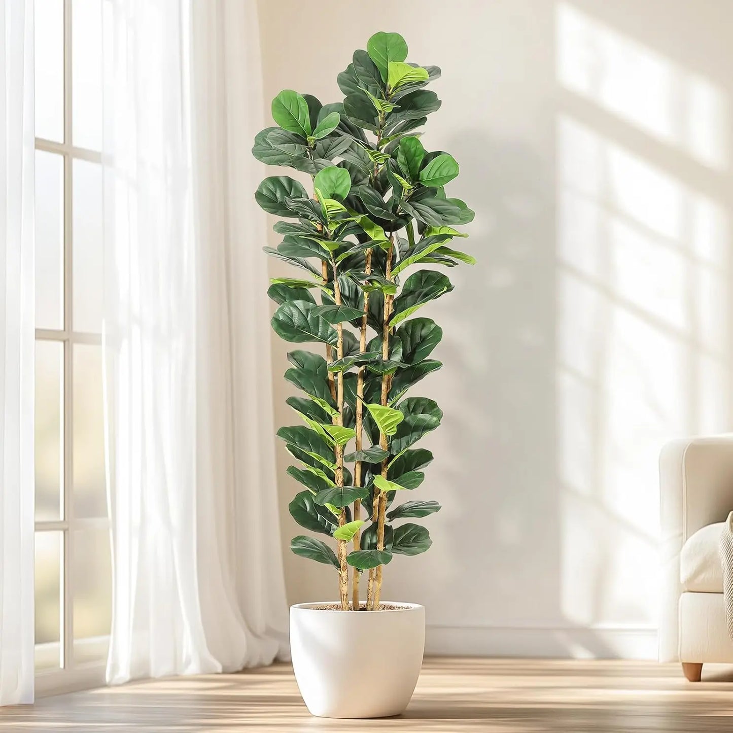 HiMISS Artificial Fiddle Leaf Fig Tree With Pot Home Decor