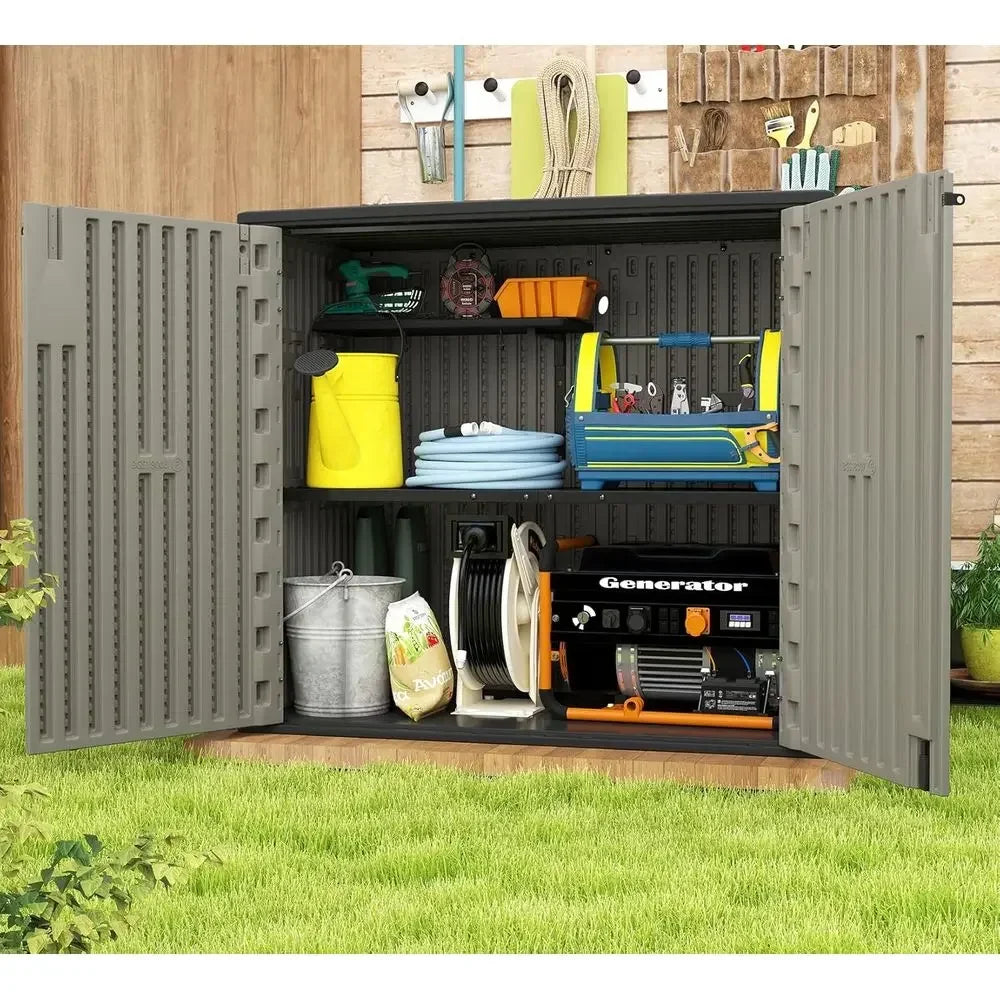 All Weather Outdoor Storage Shed Resin And Metal Construction